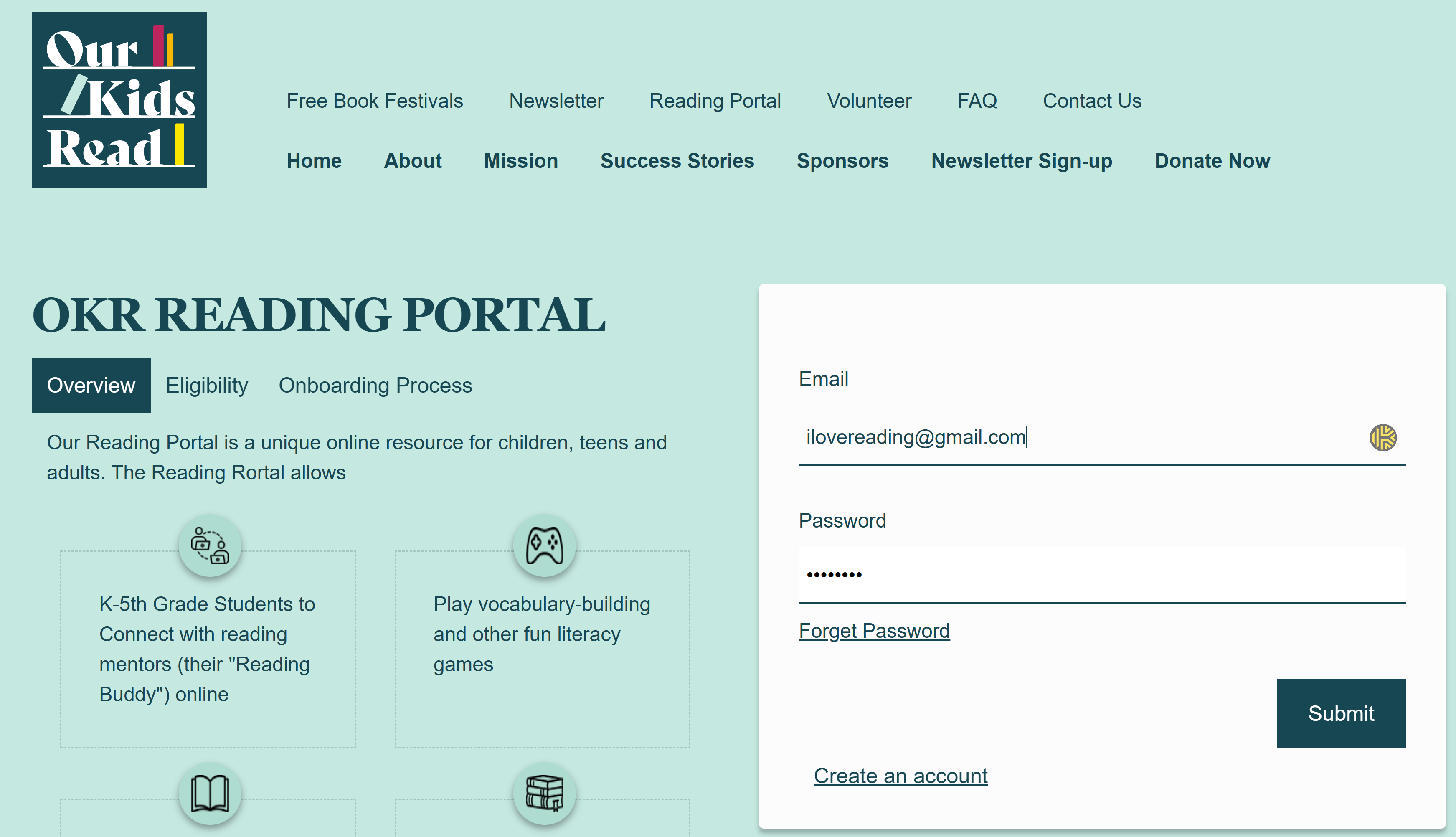 OKR Reading Portal